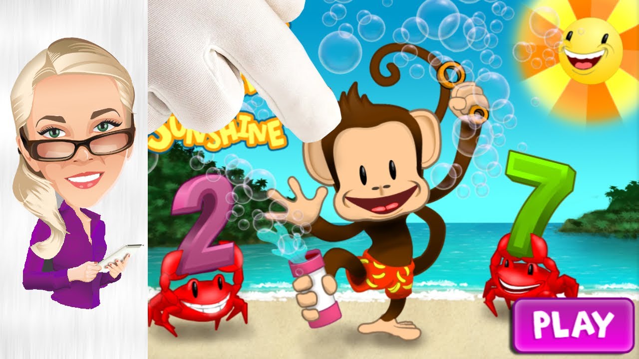 Monkey Math School Sunshine! ☀️ Fun Math Games for Preschool Kids!