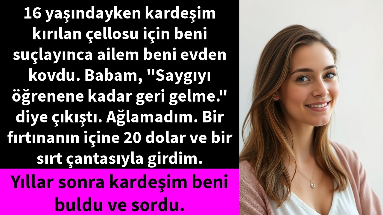 16 yaşındayken kardeşim kırılan çellosu için beni suçlayınca ailem beni evden kovdu. Babam,