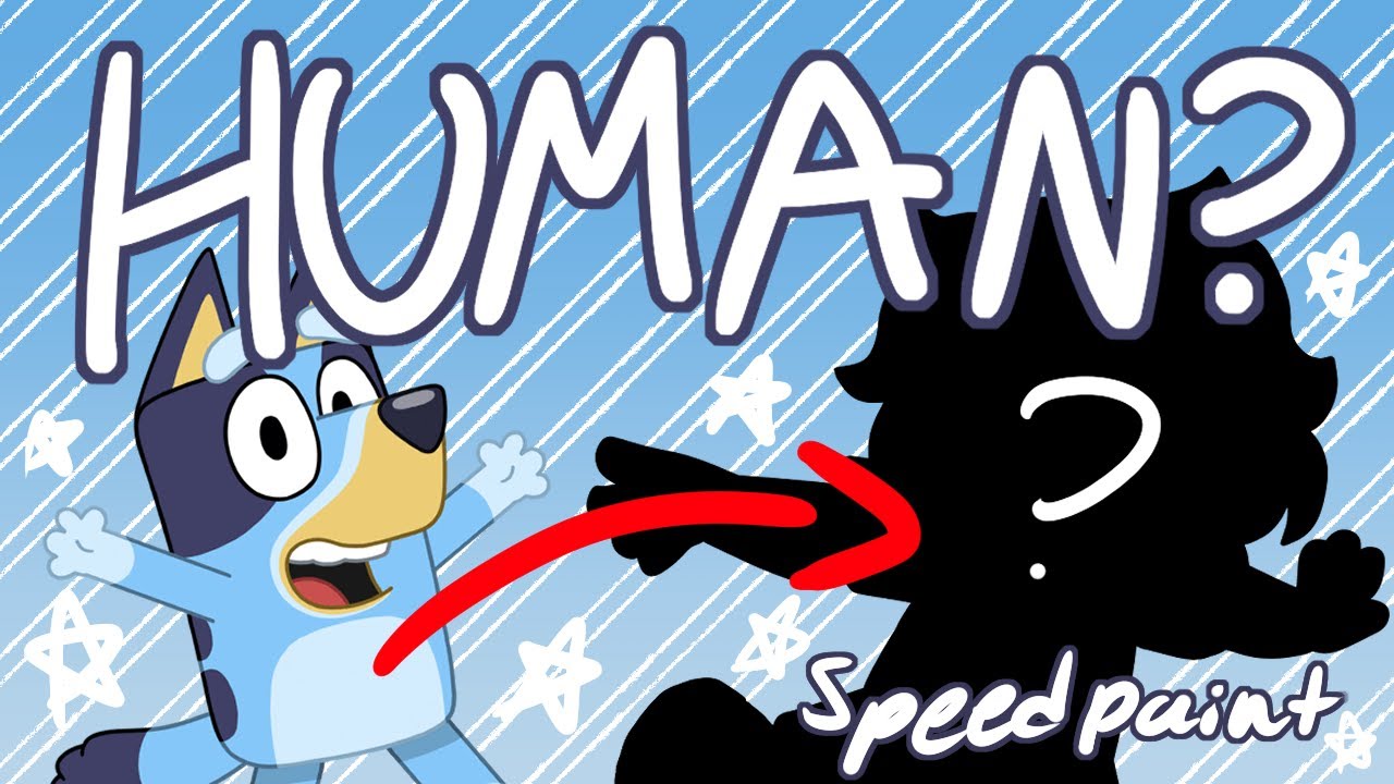 what if BLUEY characters were HUMAN?? | SPEEDPAINT COMMENTARY