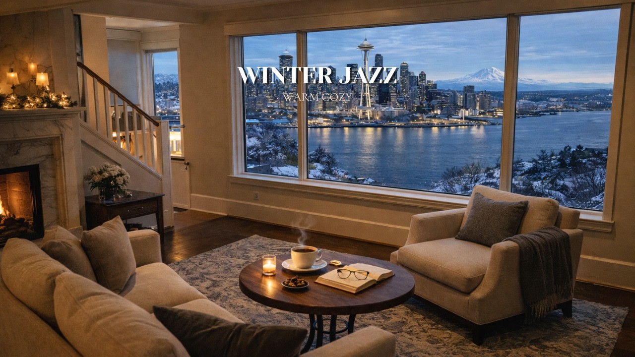 Cozy Winter Night in Seattle ❄️ 2 Hours Sleep & Study Jazz