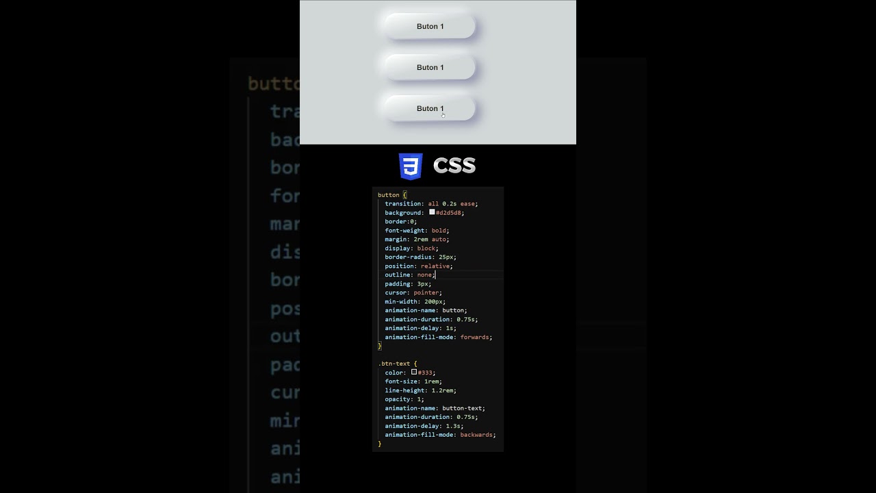 CSS Neumorphic Button | Neumorphic Button Animation #shorts #short #youtube