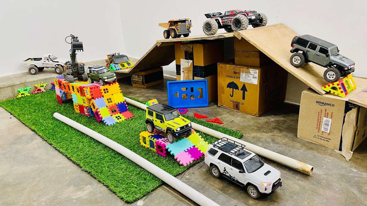 Rc car&rsquo;s obstacle test ￼Toyota 4Runner Jeep 4x4 Land cruiser defender Suzuki Jiminy Monster truck #1