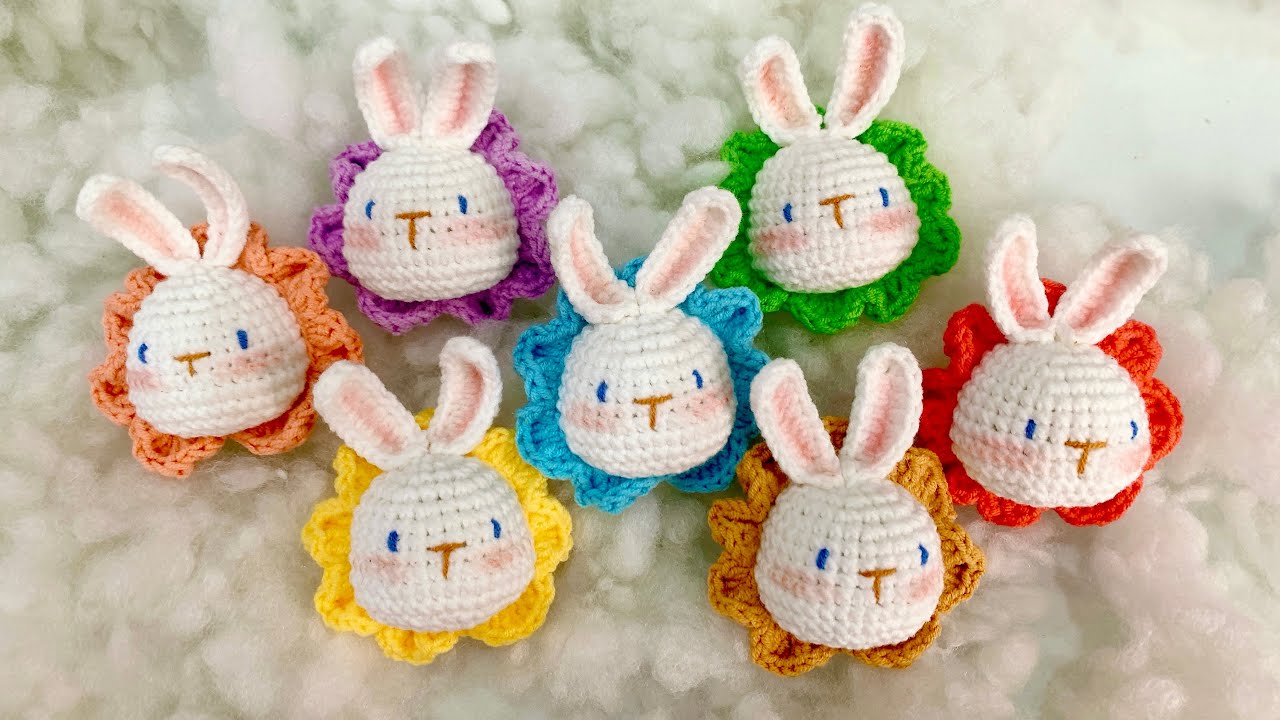 Hướng dẫn cách móc hoa thỏ xinh xắn. #moclentivi #crochet