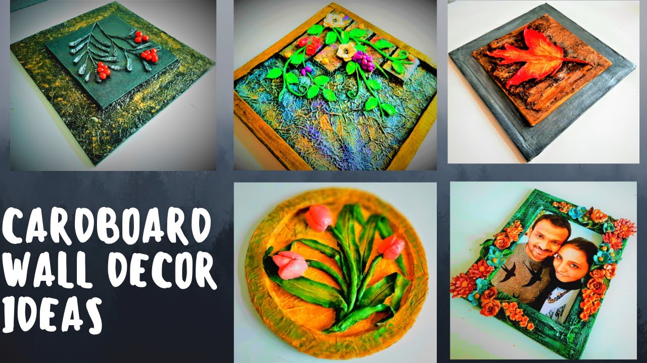 Easy Wall Decor Canvas Ideas Using Cardboard  | best out of waste