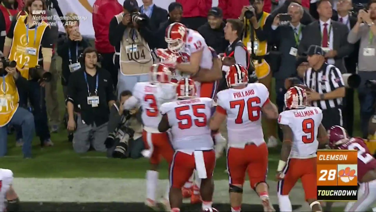 Clemson Shocks Alabama With 1 Second Left to Win National Championship