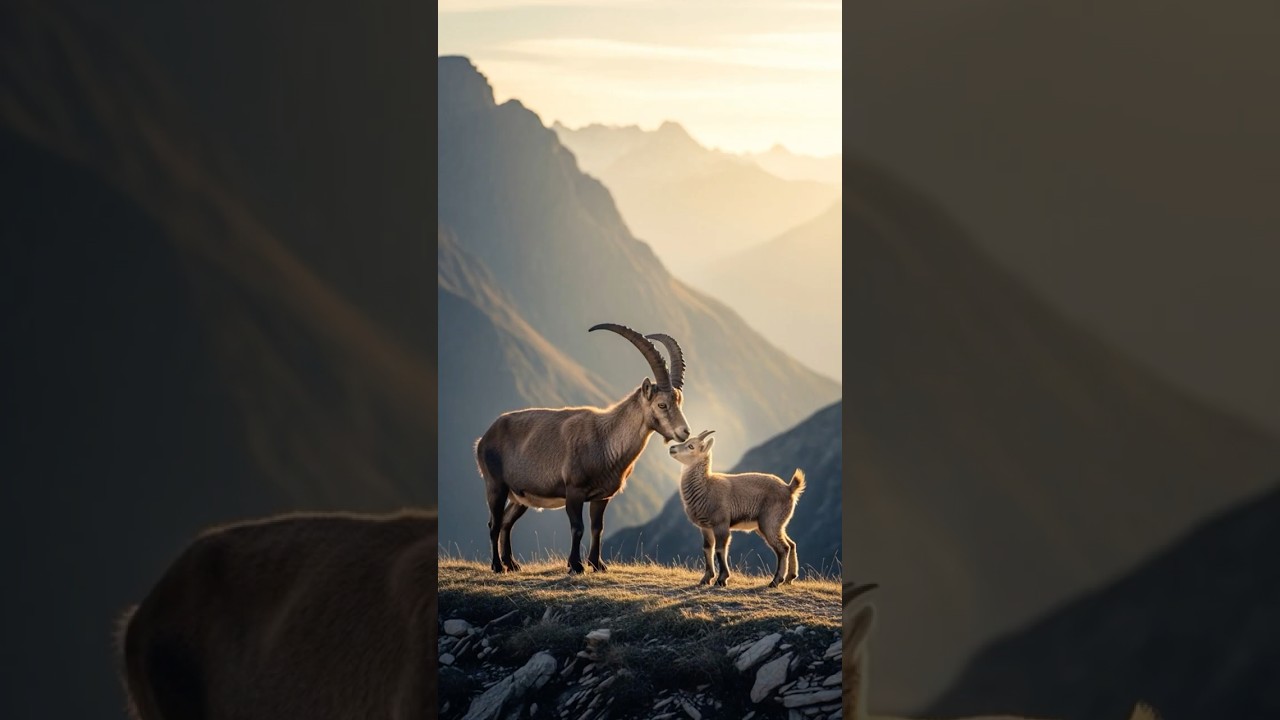 The Alpine Ibex... Real-Life Mountain Hero 🏔️🦌 #4kdocumentary #animals #wildlifeentertainment