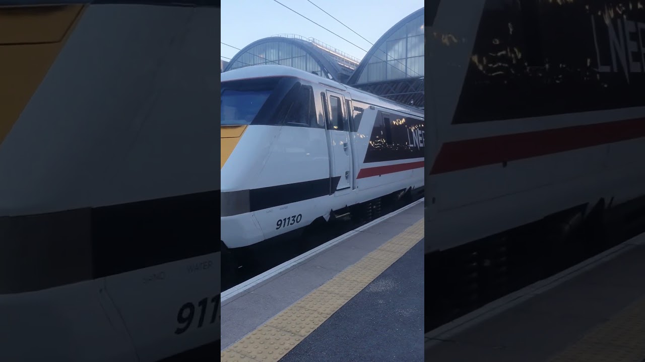 Moving away at Kings Cross LNER Intercity 225 class 91130 & 82212 for Leeds with a tone