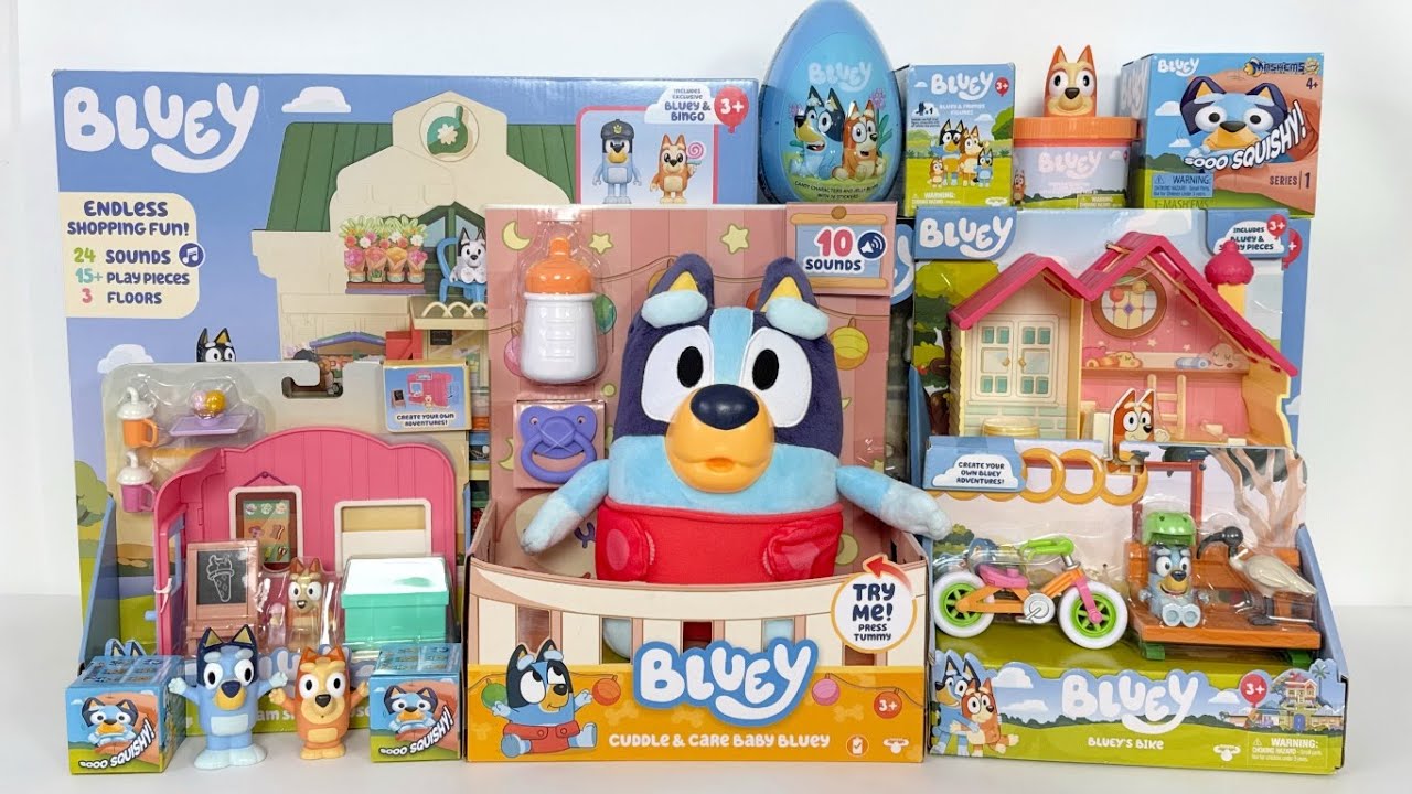 ASMR BLUEY Mini Collector Figures & Playsets, Oddly Satisfying Toy Unboxing | No Talking