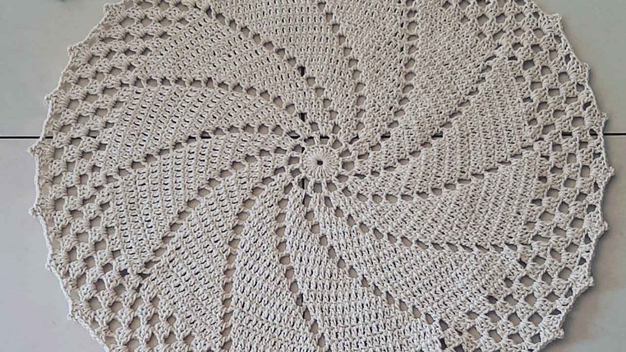 Tapete de Crochê Espiral Redondo, Como Fazer, Passo a Passo - Vídeo Completo