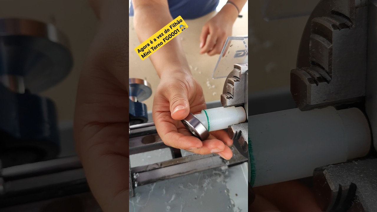 Agora &eacute; a vez do Filh&atilde;o - Mini Torno FG0001 🧑&zwj;🔧