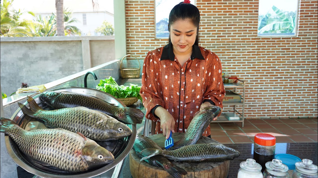New kitchen: Delicious river fishes cooking with unique style - Cooking with Sreypov