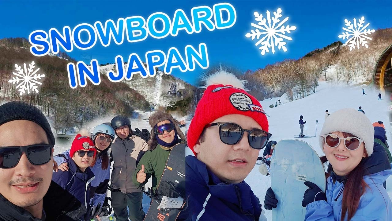 First time Snowboarding in the mountains of Japan SKI Vlog 🏂🏂