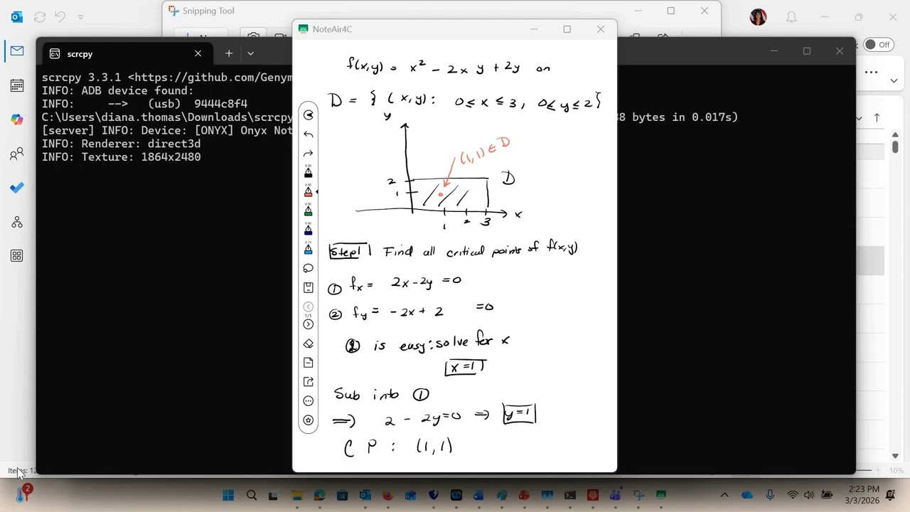 Steps 1 3 for how to find max and min over a rectangular region