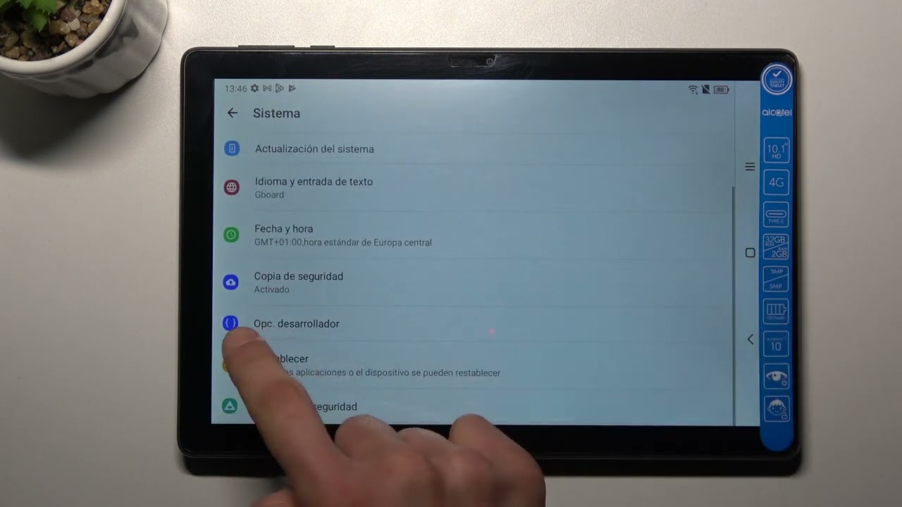 Como activar opciones para desarrolladores en Alcatel 3T 10 4G