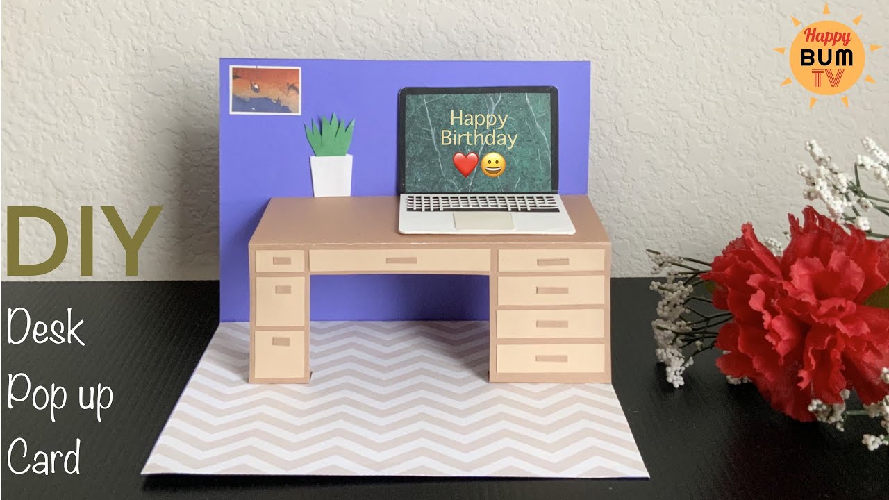 HOW TO MAKE A DESK POP UP CARD I EASY DIY PAPER CRAFTS