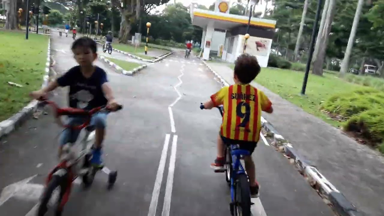 Biking at East Coast Park in Singapore, December 10, 2017