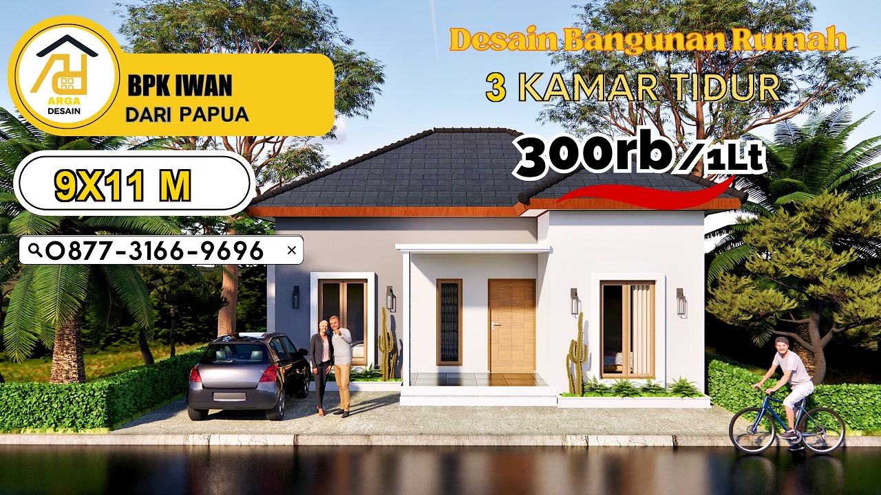 Desain Rumah Ukuran 9X11 M  [1 LANTAI] dari BPK IWAN, Jasa Desain Rumah PAPUA