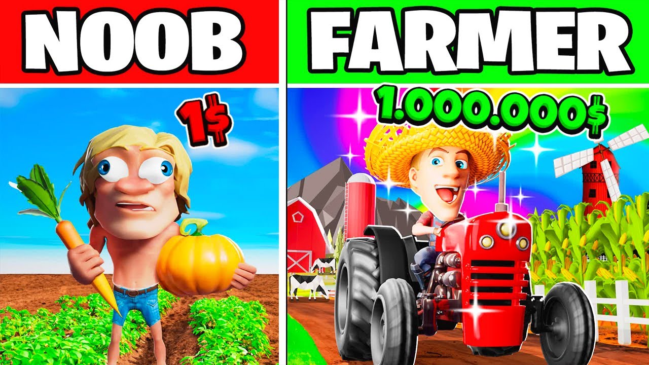 PASO de VAGABUNDO a MILLONARIO en FORTNITE - CONSTRUIMOS una GRANJA en Fortnite Tycoon