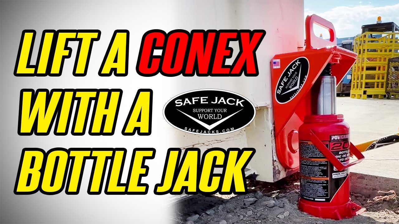 LIFT Shipping Containers with a BOTTLE JACK -  Conex Lifting Adapter