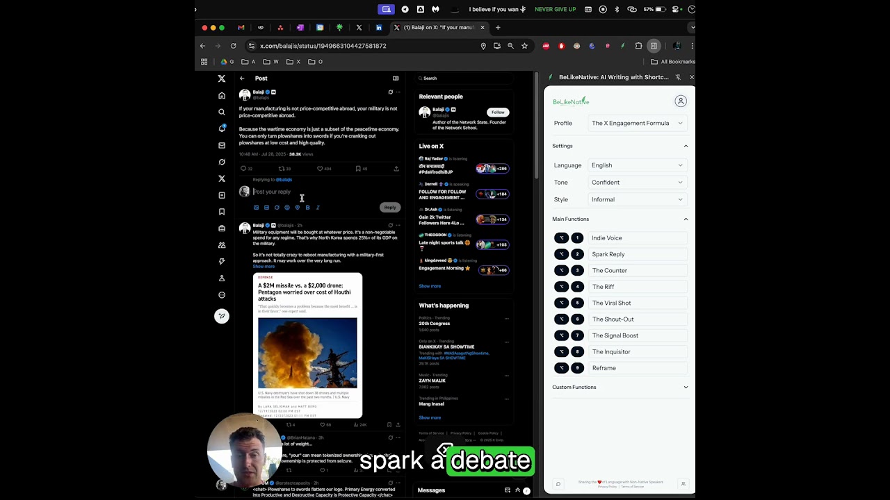 Engagement Tool for Platform X  #chatgpt #boldtake