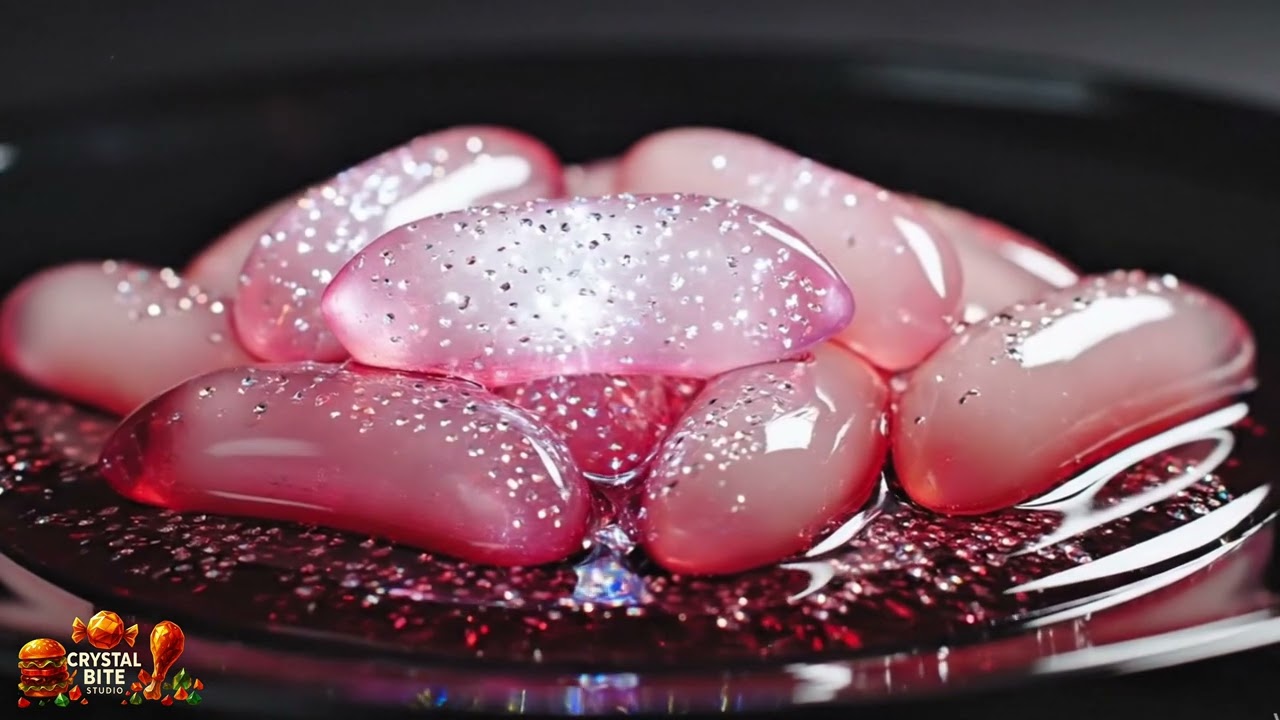 ✨ Sparkling Glass Tteokbokki Making Video | Crystal Korean Food | 3D Cartoon Cooking Animation 💎🔥