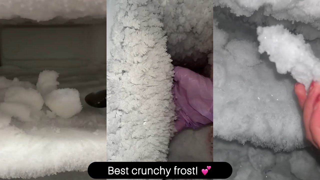Frozen Freezer🤗 the frost that never get bored of 😍 delicious and yummy🤤 freezer explosion 💥 ASMR ❤️