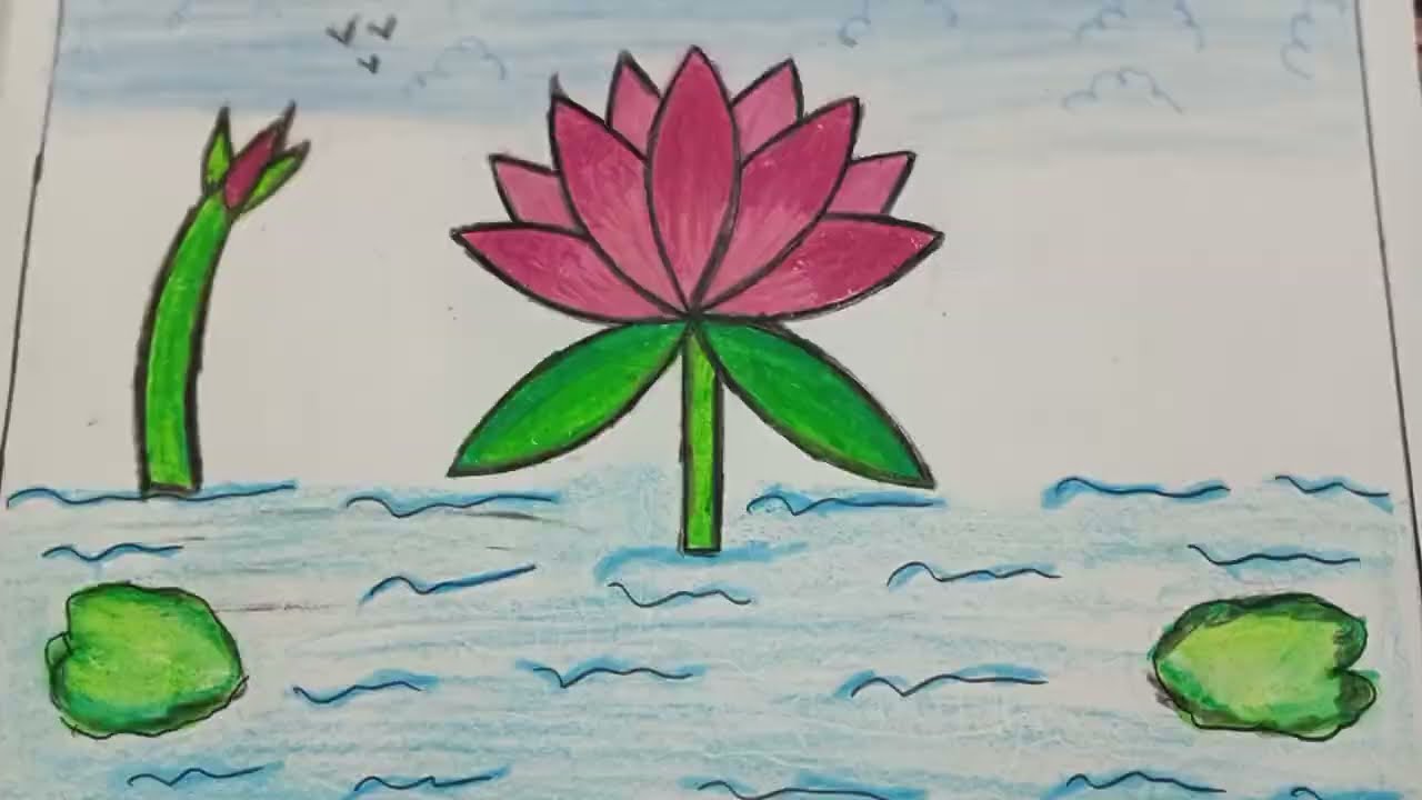 How to draw a water Lily...!? 🎨🌷
