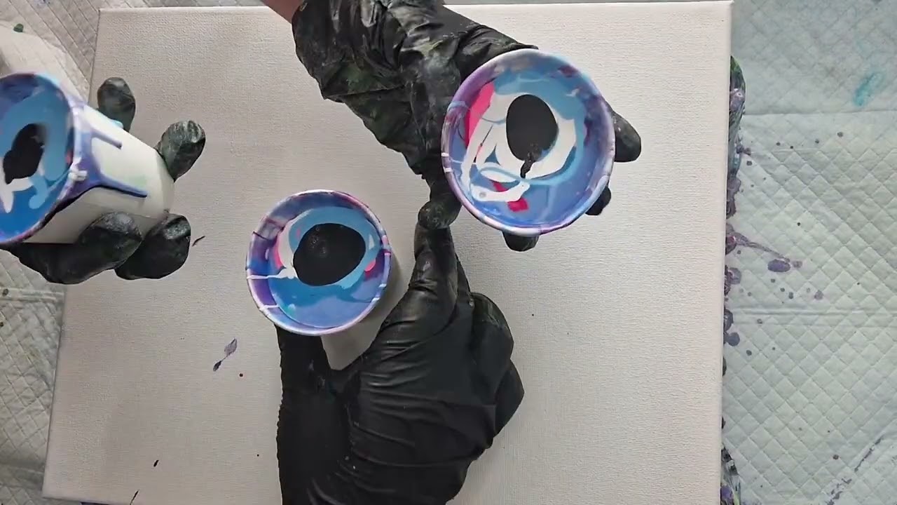 This Triple Flip-Cup Pour Painting Turned Out Beautiful (623)!🤩 #fluidart #shorts #acrylicpouring