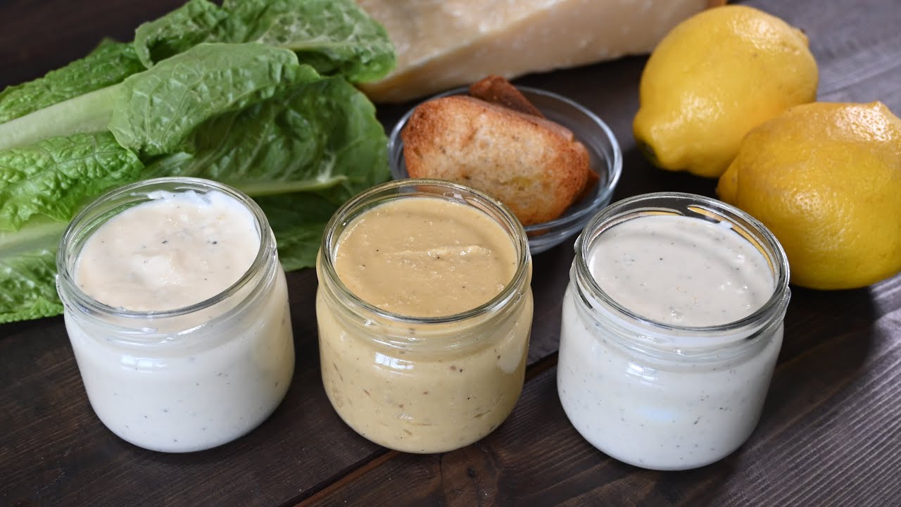 3 Homemade Caesar Salad Dressing Recipes. Original, Greek Yogurt and Mayonnaise
