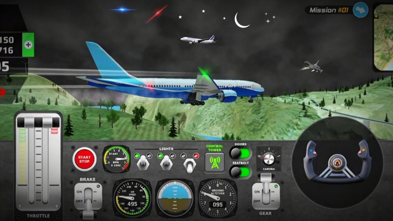 BOEING 777 AIRPLANE NIGHT TAKEOFF FILOT FLIGHT ✈️ CITY AIRPORT MISSION COMPLETE ✅