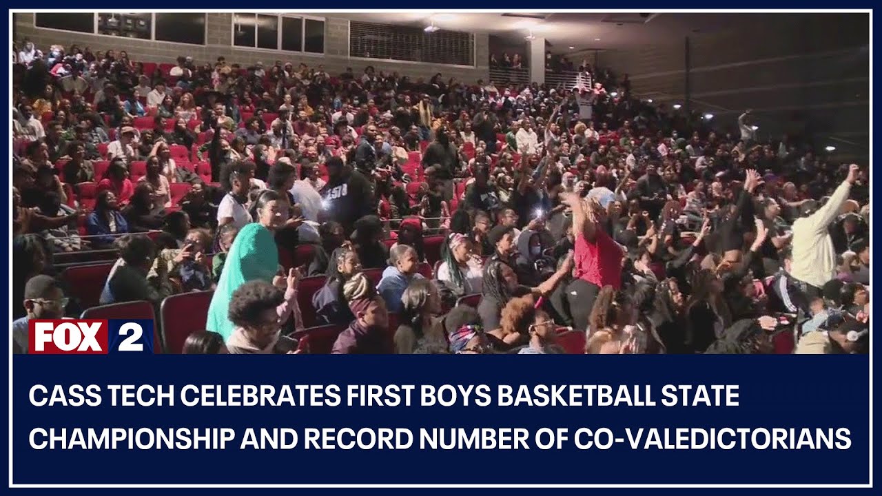 Cass Tech celebrates first boys basketball state championship and record number of co-valedictorians