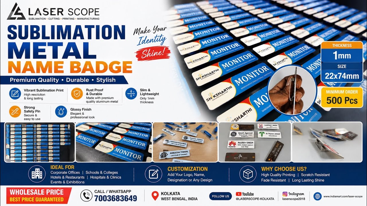 SUBLIMATION METAL BADGE PRINTING