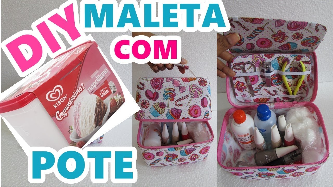 DIY MALETA COM POTE DE SORVETE