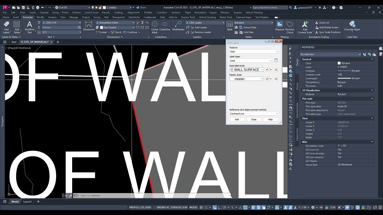 Civil 3d-Label: два фасада на одной ноте