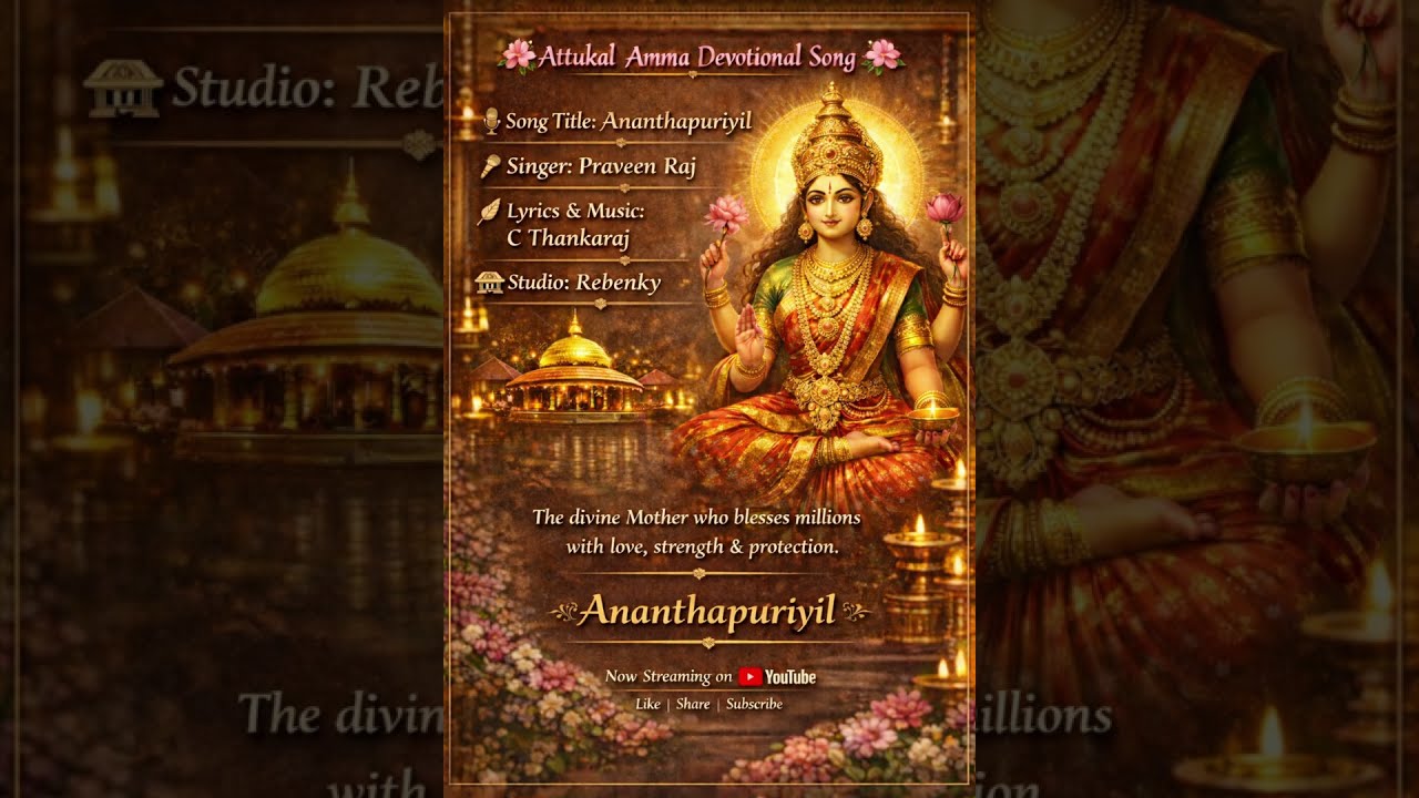 Ananthapuriyil Ananthashaiyanarikil | Attukal devi song | Malayalam devotional song |