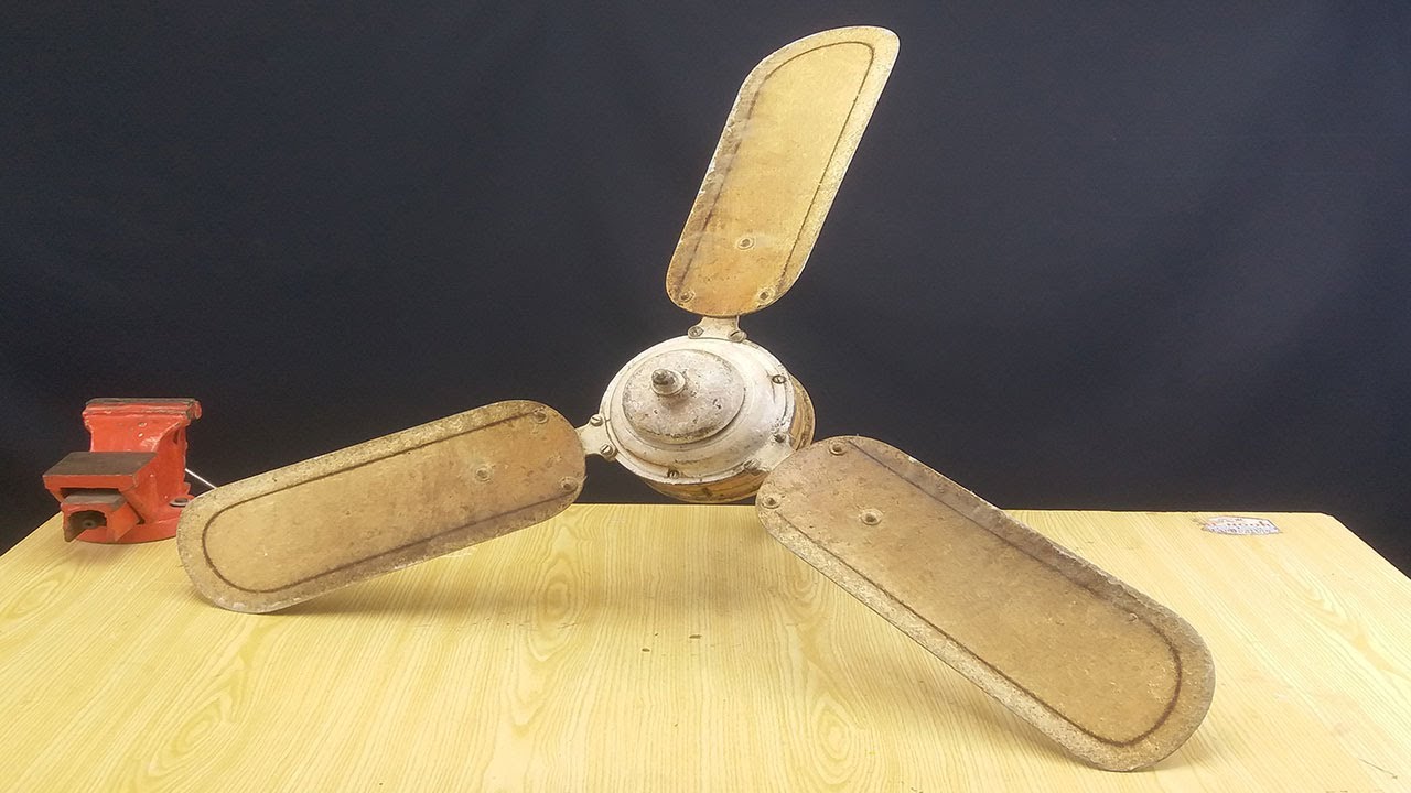 70 Years Old Rusted Ceiling Fan Restoration - Restore Antique without  Capacitor Fan
