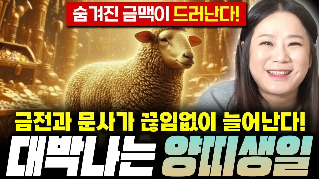 ⭐ 양띠가 ○월에 태어났다면 2026년에 100% 대박납니다! 금은보화가 비처럼 쏟아지는 대운?! 지금 전부 가져가세요! 55&middot;67&middot;79&middot;91&middot;03년생 양띠운세