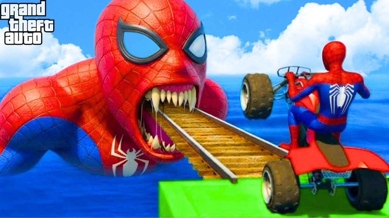 الرجل العنكبوت انقاذ باتمان Spider-Man Rescue batman vs iron man vs venom funny Game GTA 5 superhero