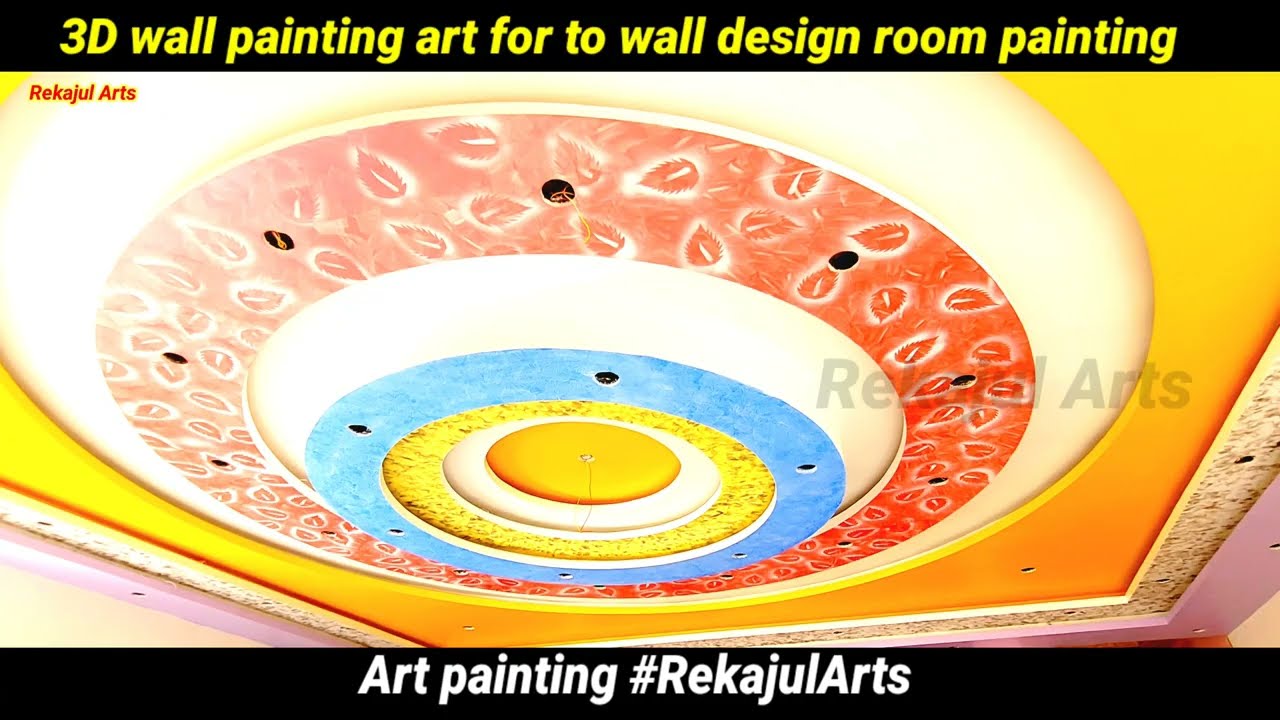 create Marble effect on Ceiling top using candle smoke Wall room painting wall design art painting