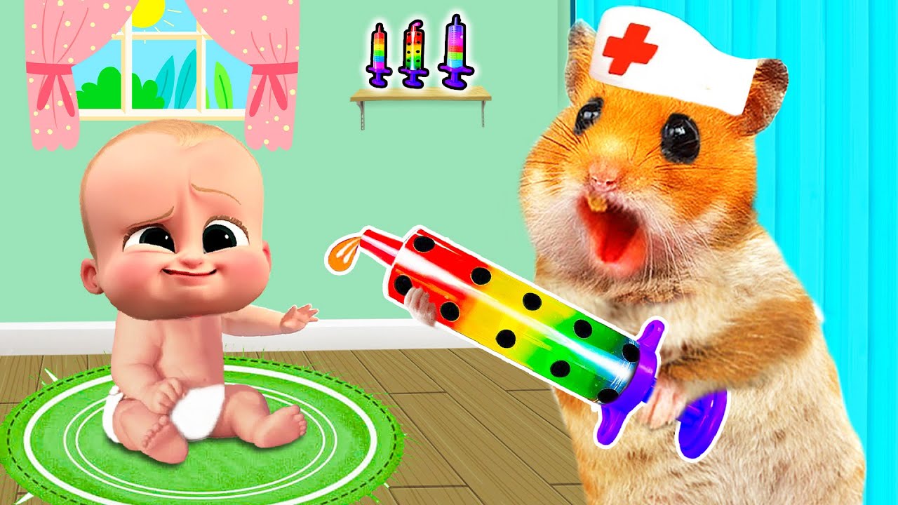 Oh no, Bro got sick! Doctor Hamster Check Up Bro