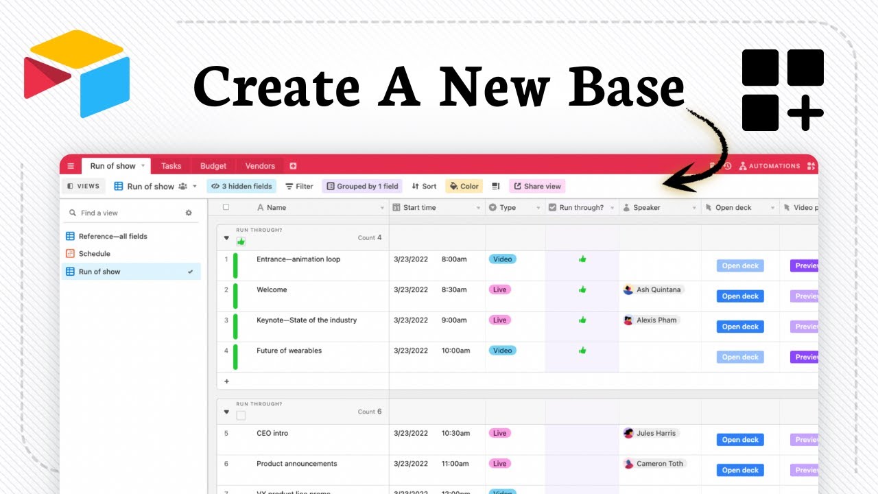 How to create a new Airtable base (Start from Scratch Easily)