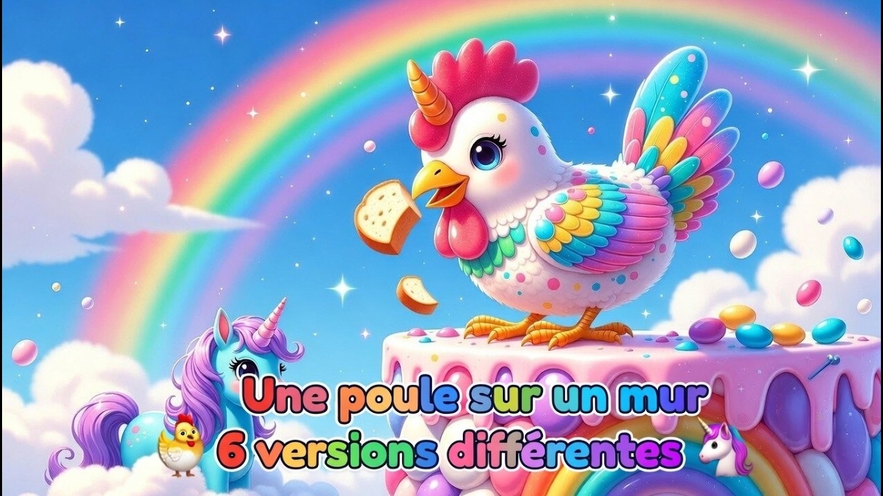 Une Poule sur un Mur - Comptine animée pour enfants et bébés – 6 versions - les musicornes
