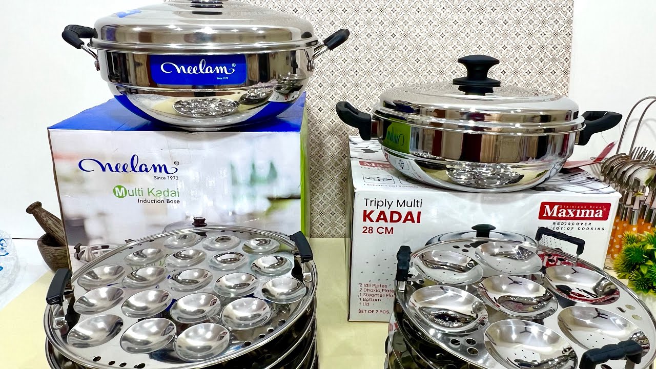 🤩Neelam Multi Kadai Vs Maxima  triply Multi Kadai  Idli Maker momos maker dhokla maker