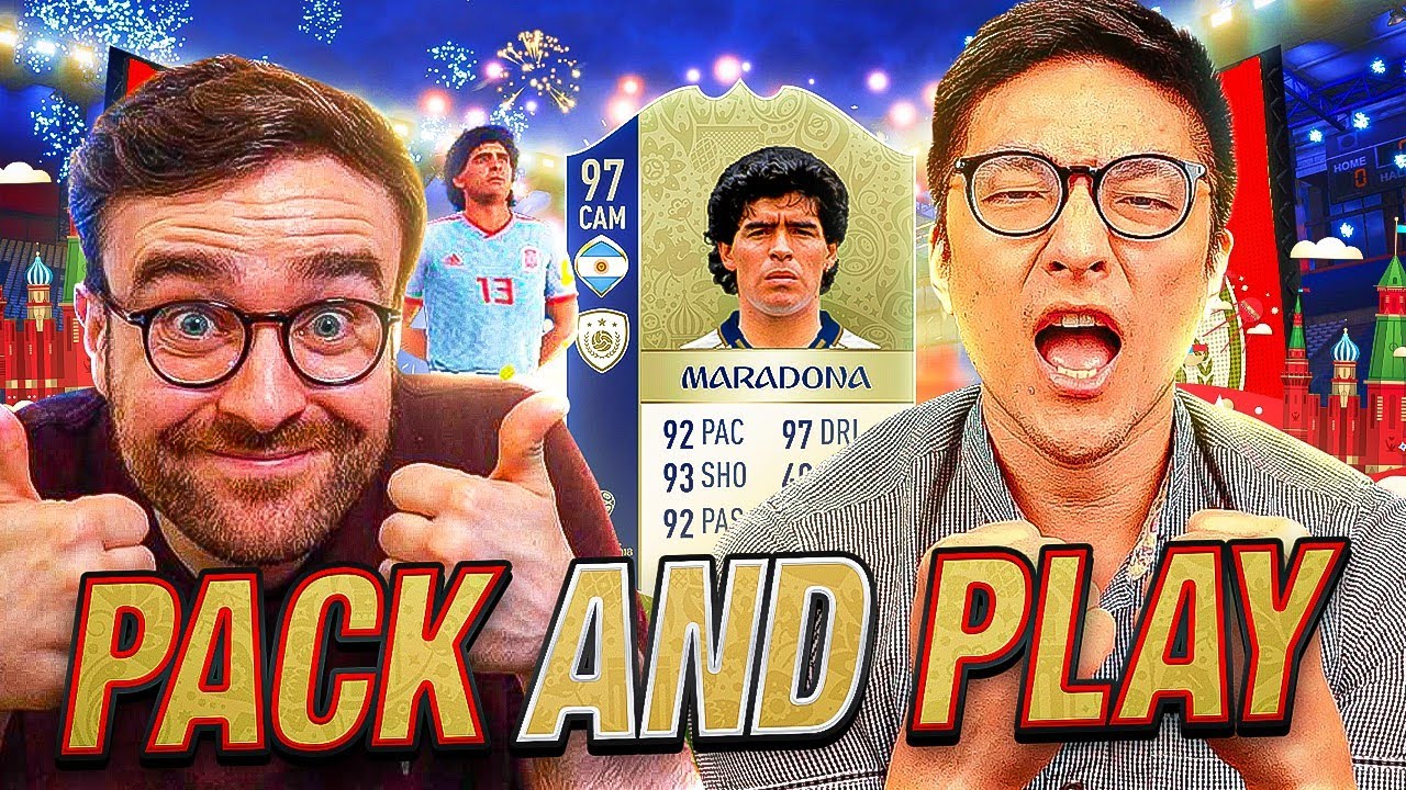 FIFA 21 GIVEAWAY!! WE PACKED MARADONA!!! Best Team I Ever Built! Retro FIFA 18 World Cup Pack & Play