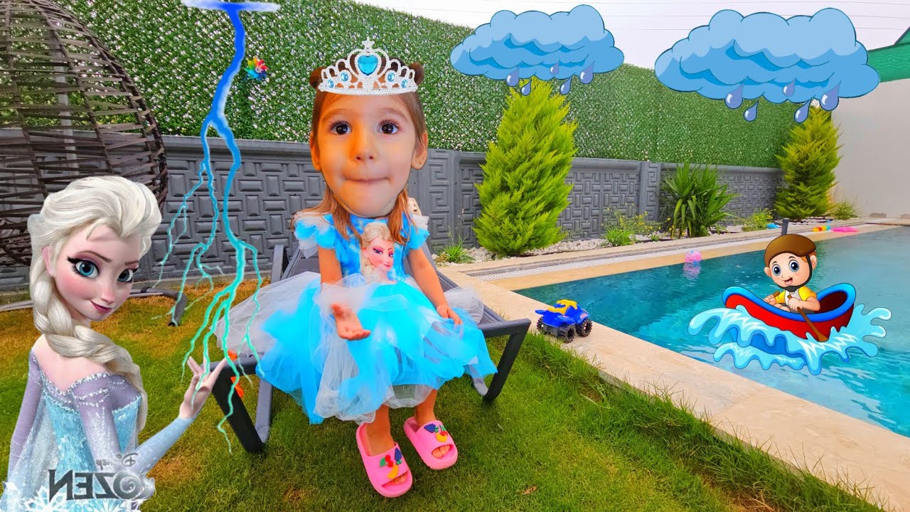 Yağmur Yağıyor Acaba Elsa Kostümüyle Eva Nereye Saklanacak?