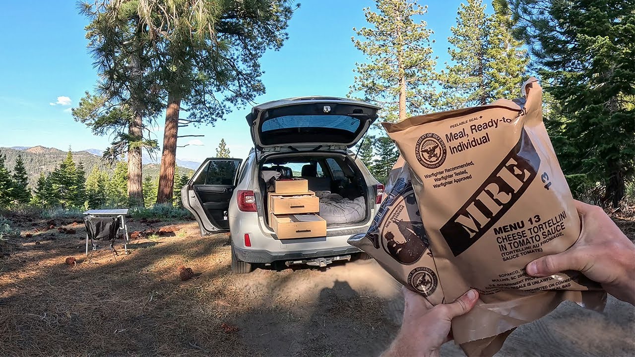 Eating Only Military MREs for 24hrs Car Camping in the Mountains