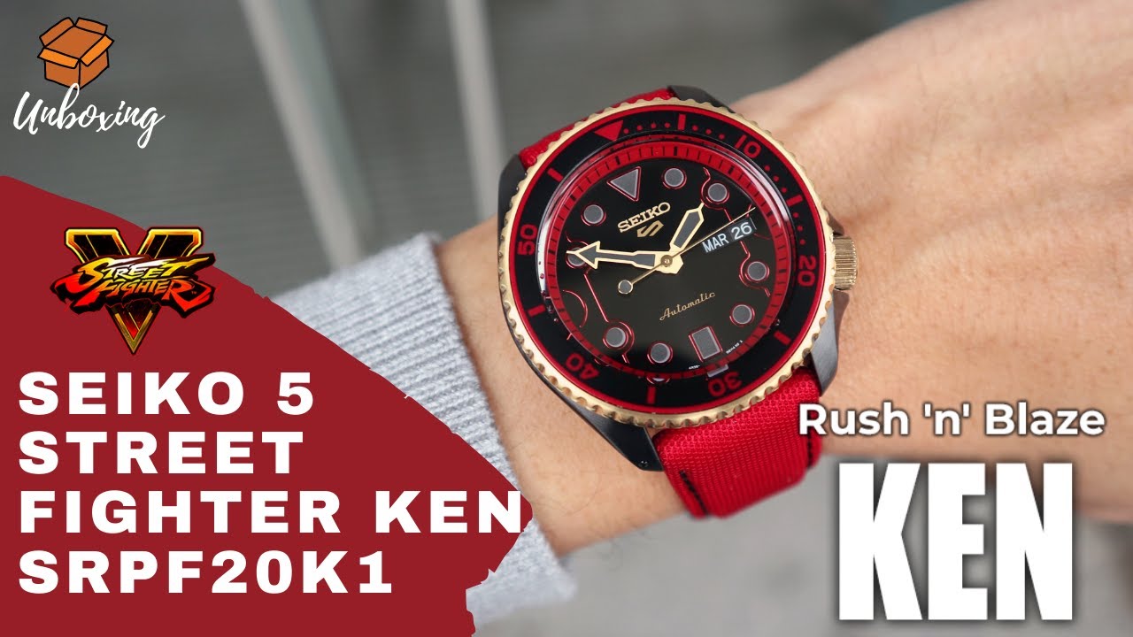 UNBOXING SEIKO 5 SPORTS STREET FIGHTER KEN LIMITED EDITION SRPF20K1