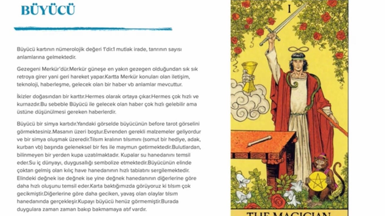 BÜYÜCÜ I AZİZE  (TAROT DERSLERİ 2)