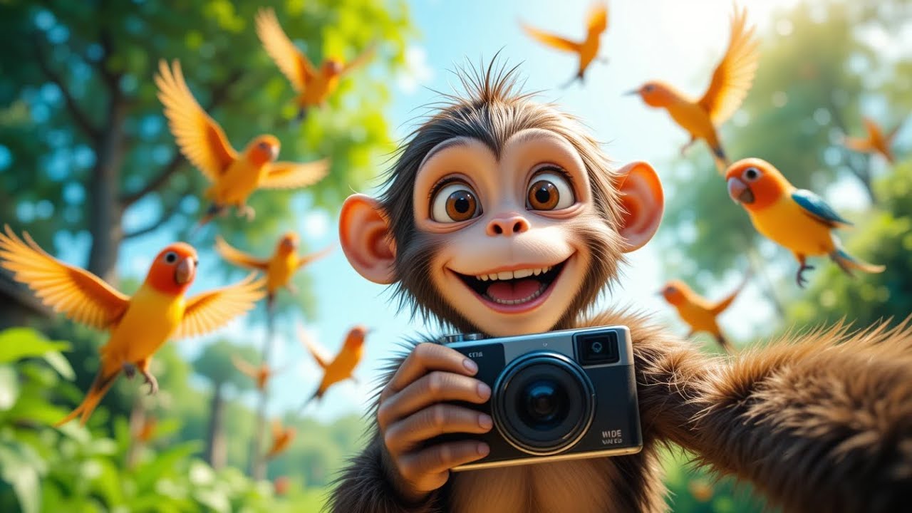 Cute Monkey Shows Off His Colorful Bird Farm 🐵🦜  You’ll Fall in Love!