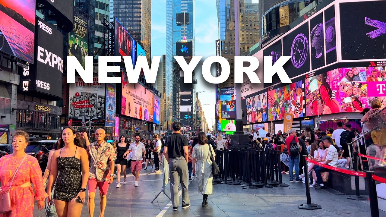 New York City Summer 2024 Walking Tour in Manhattan 4K NYC Walk - 5th Avenue, Times Square Tour 2024